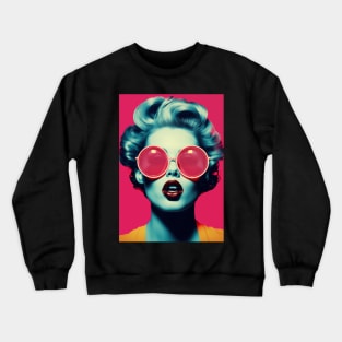 Pop Art Vintage Female Face Crewneck Sweatshirt